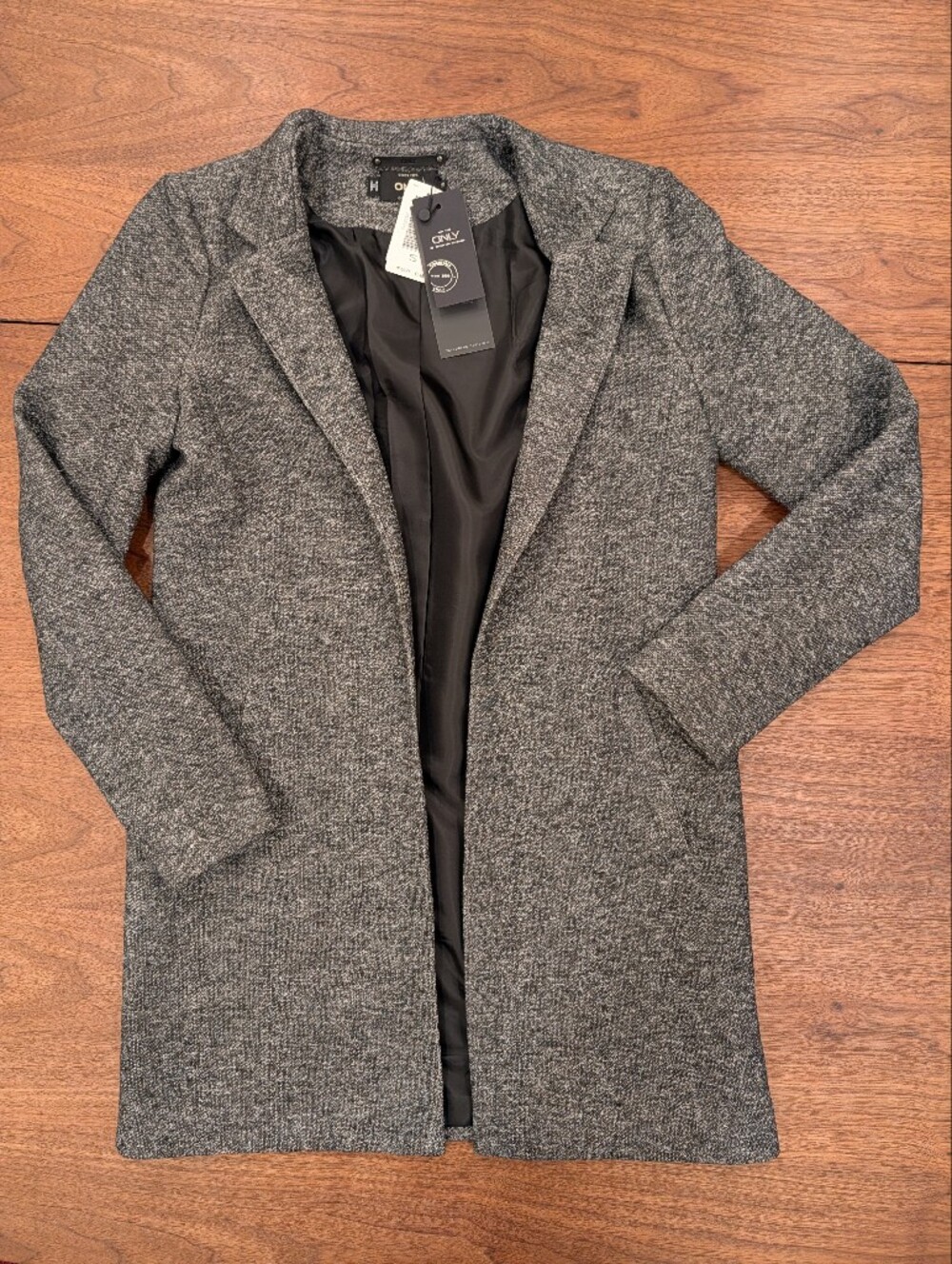 ONLY Soho Grey Marled Open Front Coatigan – Small – NWT